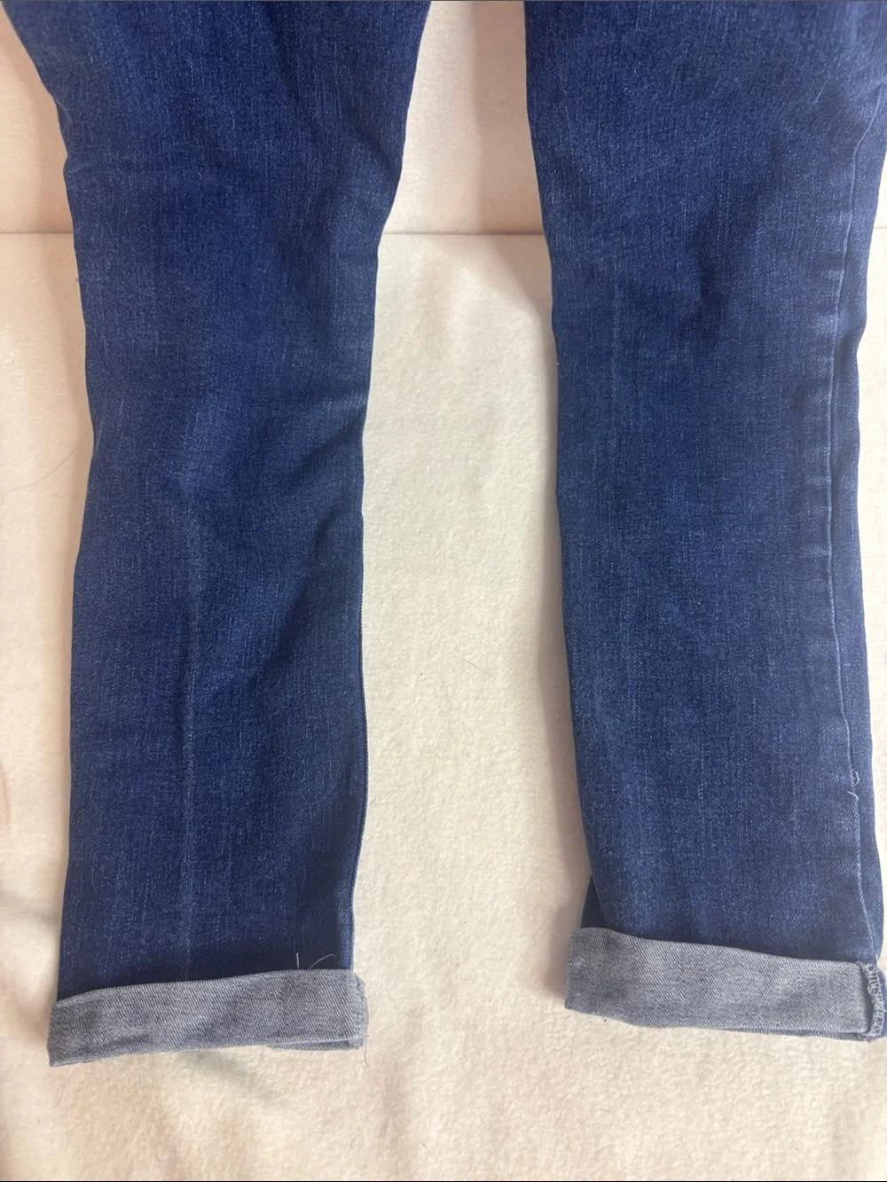 Justice Dark Blue Denim Overalls with Distressed Accents